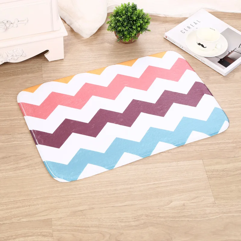 Фланелевая пижама с геометрическими полосами печатных ковриков на коврике