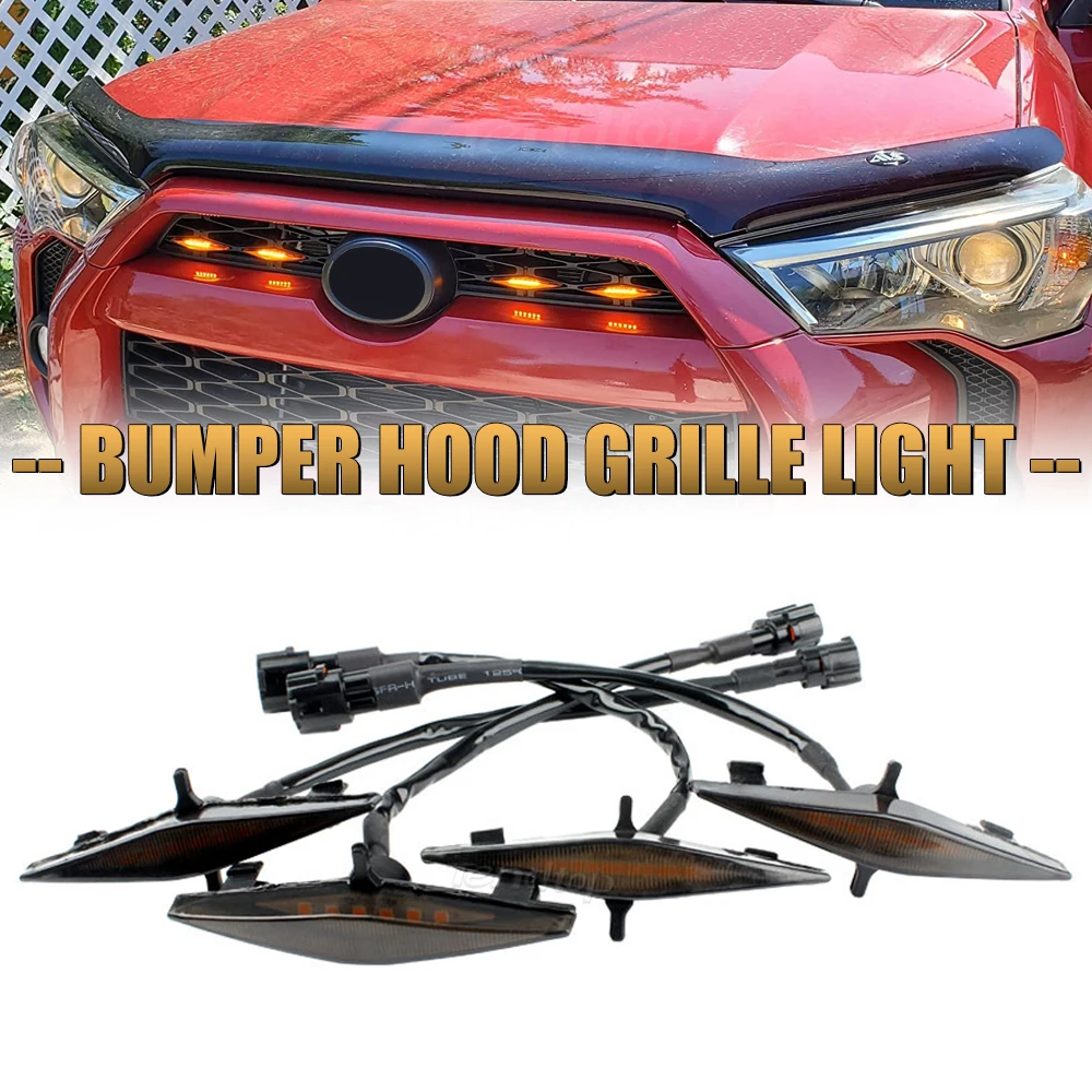 

12 В светодиодная решетка для автомобиля передний бампер предупреждающая лампа дневные ходовые огни автомобильный Стайлинг для 2015-2019 Toyota ...