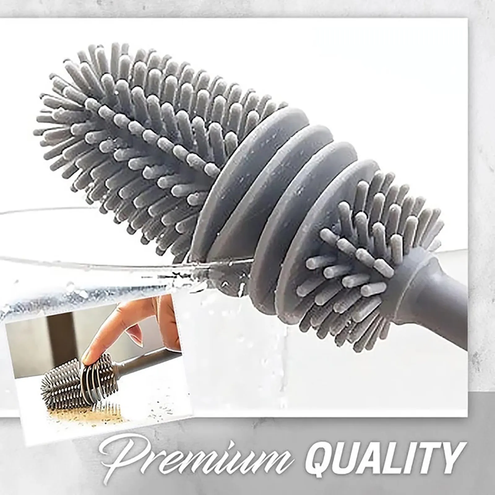 

Multifunctional kitchen soft plastic cup brush non-silicone brush thermos glass cleaning brush bathtub carpet pet brush