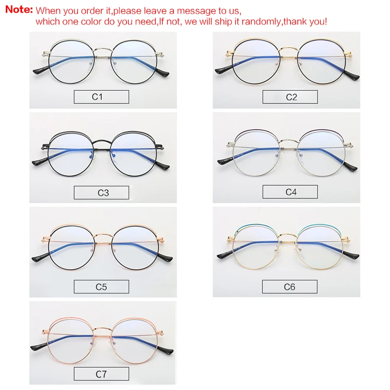 2019 Personality Round Frame Prescription Glasses For Myopia Men Women Alloy Photochromic Or Blue Light Blocking Spectacles Male |