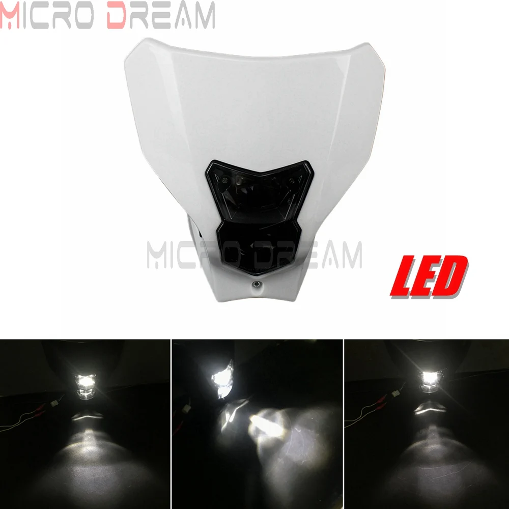 LED White Внедорожный супермото двойная Спортивная двойная фара налобный фонарь эндуро Кроссовый светодиодный светильник для Honda CRF450L CRF450XR 19-20 Dirt Bike - Цвет: LED White