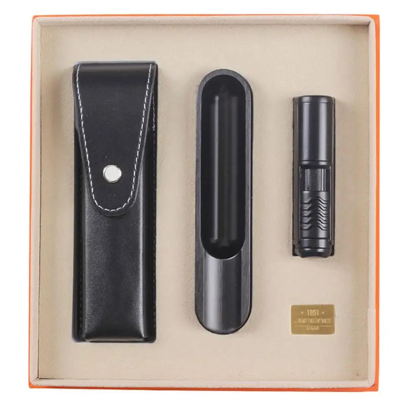 

Luxury Monsoon Cigar Ashtray Cigar Portable Cigarette Lighters Pocket Flashlight lighter set Accessories