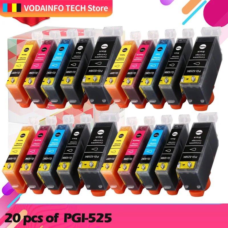 Совместимые чернильные картриджи PGI 525 CLI 526 для принтеров Canon PIXMA IP4850 IX6550 MG5150 MG5250