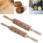 1 шт. рельефная Скалка, деревянная резная Скалка с цветочным узором, кухонная посуда, деревянная Скалка, ролик, кухонные инструменты для выпечки