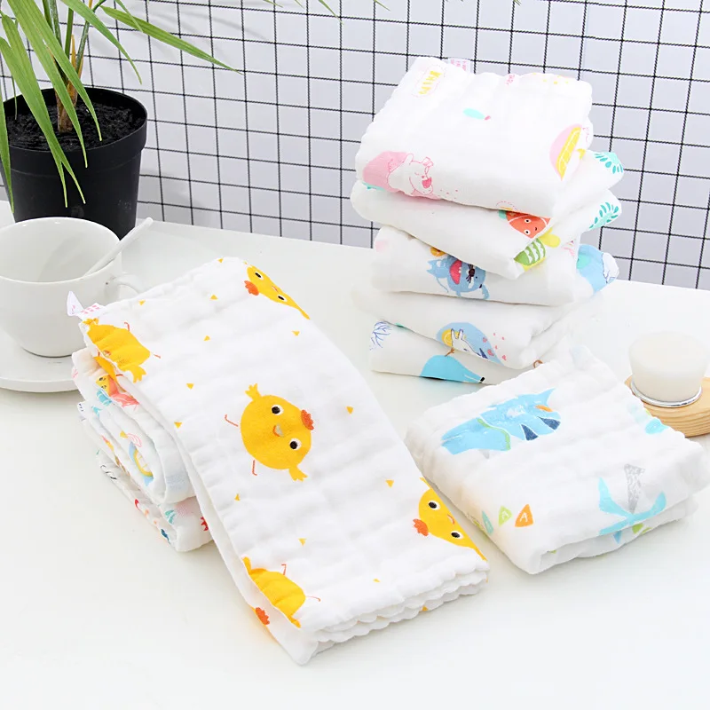 2pcs/Lot Muslin Cotton Baby 6 Layer Towel Handkerchief Colorful Kids Wipe Cloth Newborn Face Bibs Feeding Bath | Мать и ребенок