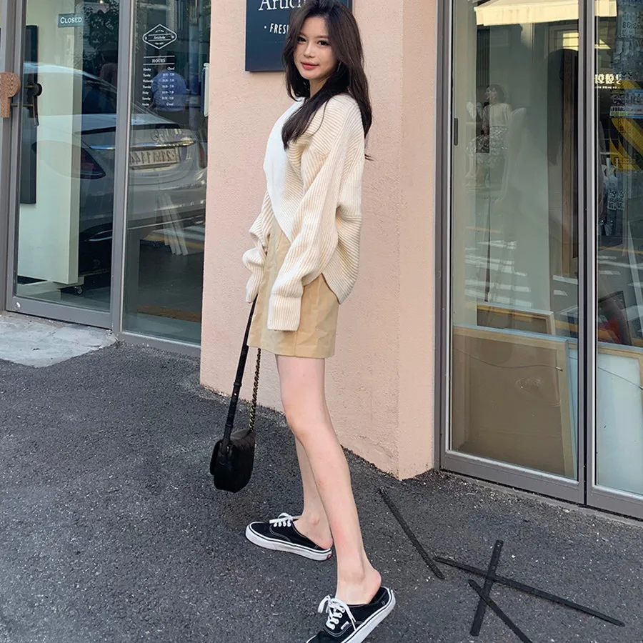 HziriP OL Wear Women Sweater Fashion Elegant Knitted Pullovers Jumper 2021 New Spring Autumn Good Fabric Sexy V-neck Pull Femme | Женская