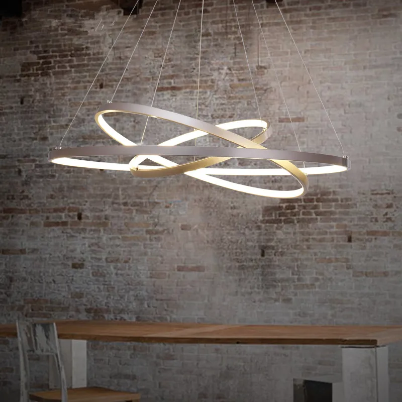 Светодиодный светильник в виде кольца для столовой гостиной роскошная люстра с