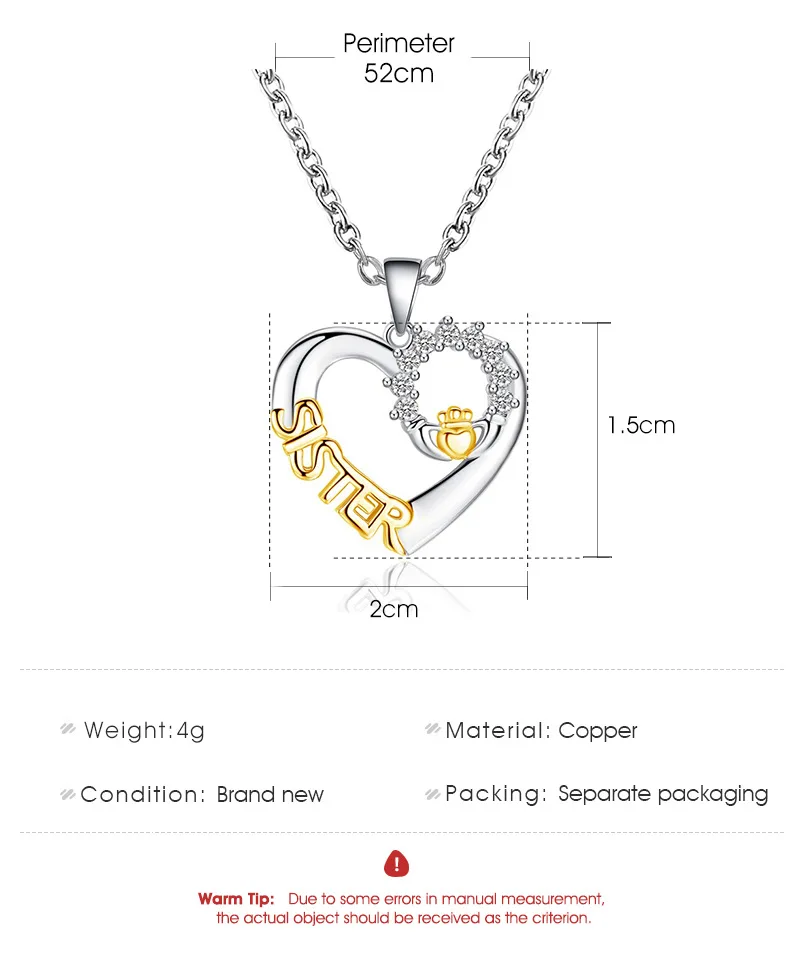 ZYZQ модное ожерелье Лидер продаж двухцветное высокое качество любовь дружеское