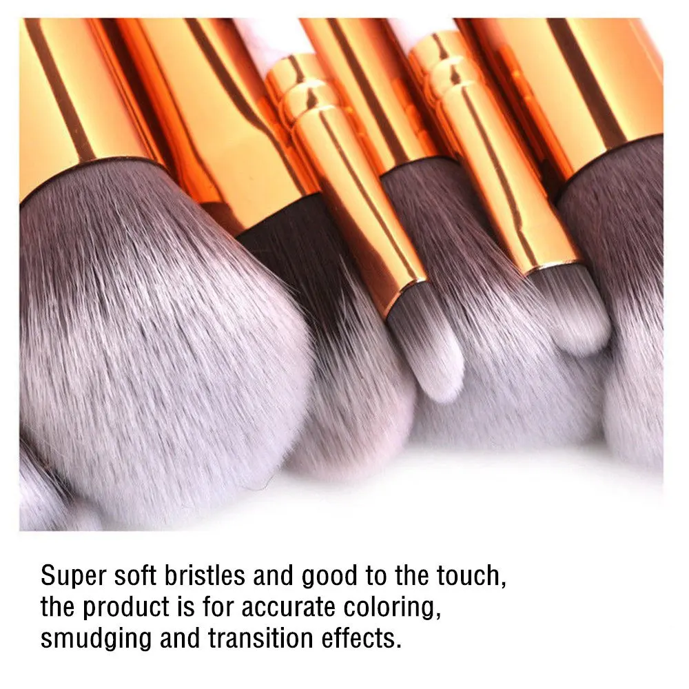 10pcs/Set Makeup Brushes Professional Marble Pattern Handle Portable Travel Eyeshadow Makeup Blush set