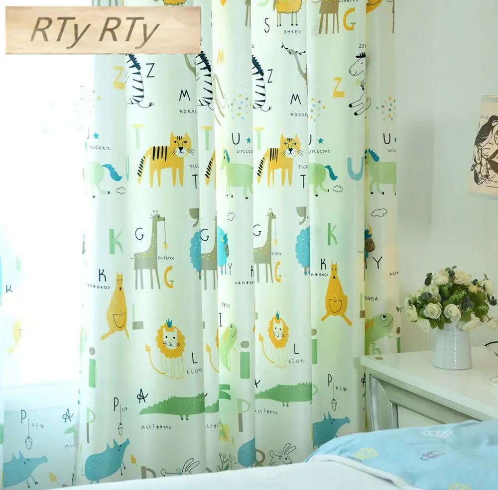 Светонепроницаемые шторы с рисунком зебры и животных для детской комнаты