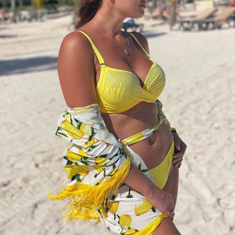 

Sexy Bikini 2021 Solid Swimsuit Women Swimwear Push Up Bikini Set Brazilian Bathing Suit Summer Low waist Beach Wear Swimming