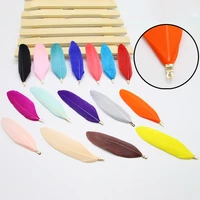10pcs 27 colors natural goose feather charms pendant earring charms for diy necklace bracelet jewelry making accessories