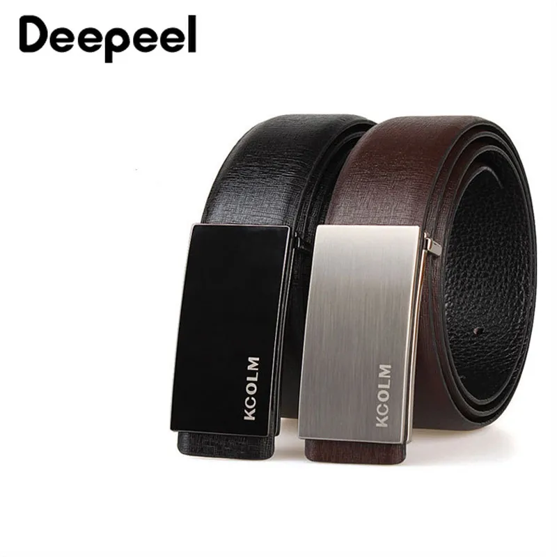 Deepeel, 3,4 см* 105-125 см, натуральная кожа, гладкая Пряжка, Harajuku, ремень, роскошная Мода, Воловья кожа, деловой пояс для отдыха, YB248