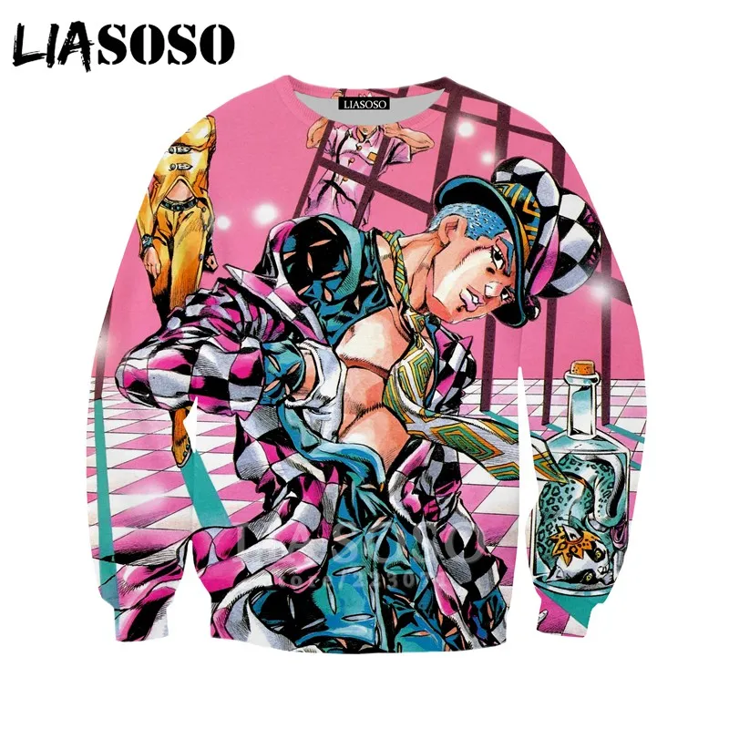 LIASOSO новинка для мужчин и женщин Джорно Джованна толстовки 3D принт аниме JoJo