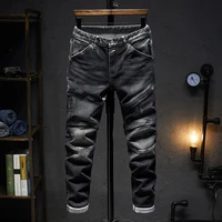 autumn winter new mens trend streetwear jeans cotton elastic fashion business pants classic style jeans denim trousers