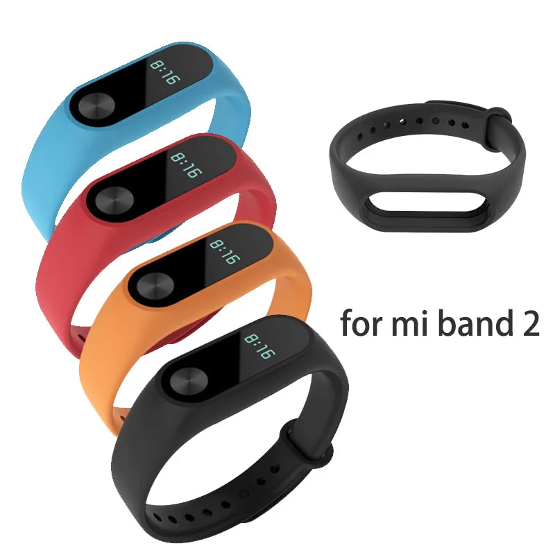 Цветной ремешок для MiBand2 силиконовый на запястье браслет двойной цвет замена Xiaomi