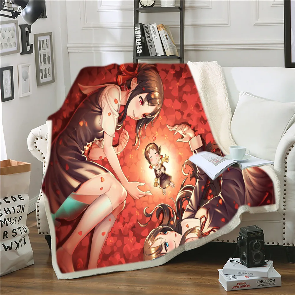 Мультяшное одеяло Sherpa японское аниме для детей и взрослых утяжеленное пикника