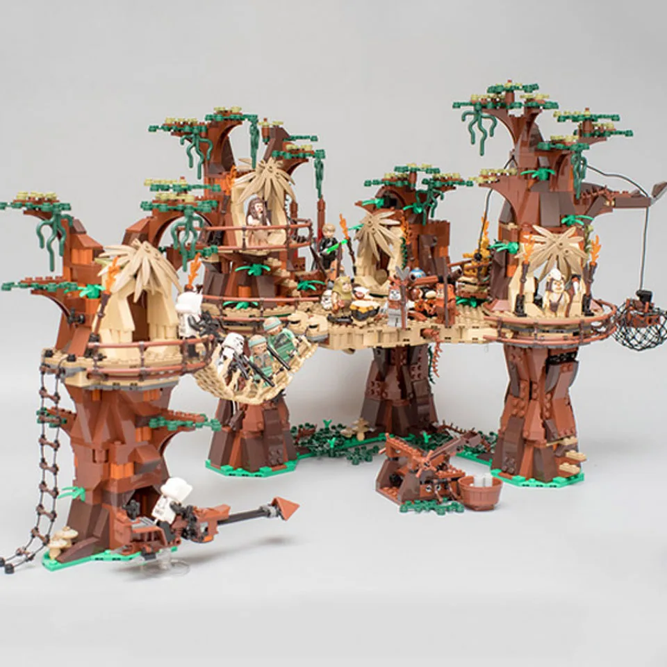 

In Stock 05047 1990PCS Plan Ewok Village Building Blocks Toys Bricks for Children Compatible with 10236 Christmas Gift