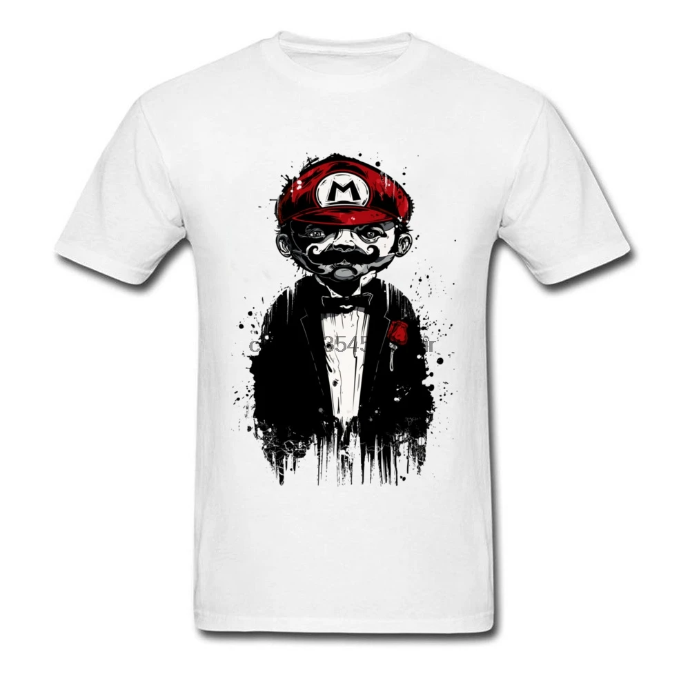 2019 приталенная Мода Топ Супер Марио отец ретро граффити Искусство Живопись