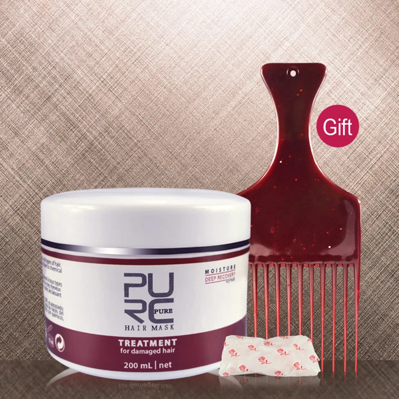 

PURE Keratin Hair Repair Mask Treatment Shine Morocco Argan Oil & Coconut Protective Mask for Soft Hair Care Products Gift Sets