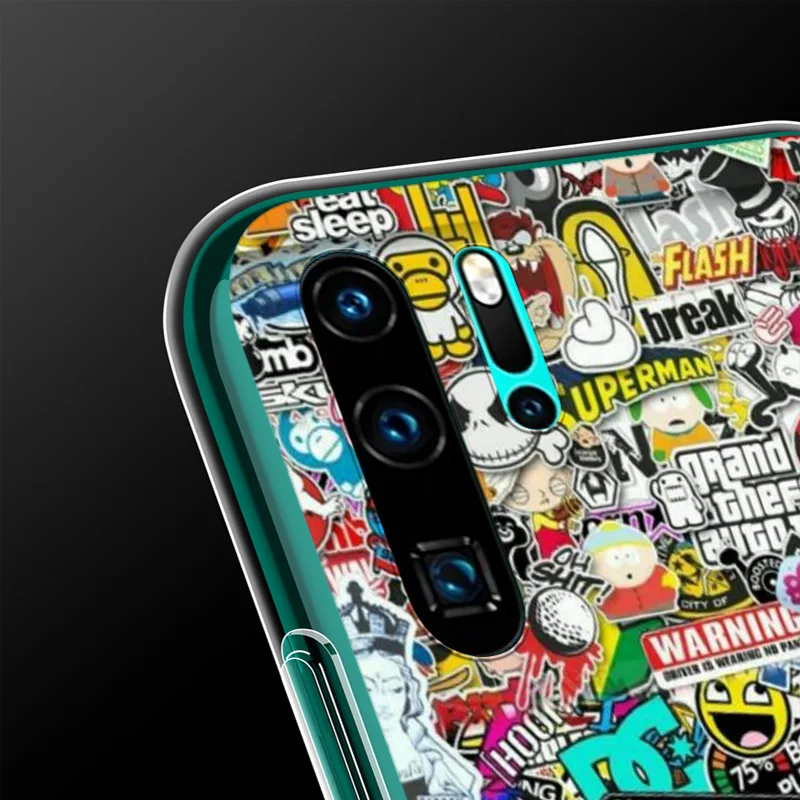 

Fashion Cartoon Stickers for Huawei Honor 9C 9A 9S 9X 9N 9i 9 V9 8S 8C 8X 8A 8 7S 7A 7C Lite Pro Phone Case