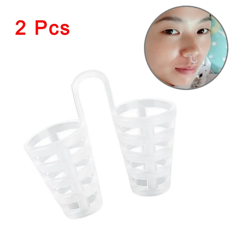 

Hot 2pcs Anti Snoring and Apnea Stop Snoring Sleeping Aid Equipment Silicon Anti Snore Ceasing Stopper Anti-Snoring Nose sy998