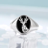 elegant simple black silver color deer shape for women men unisex anniversary daily party jewelry gift