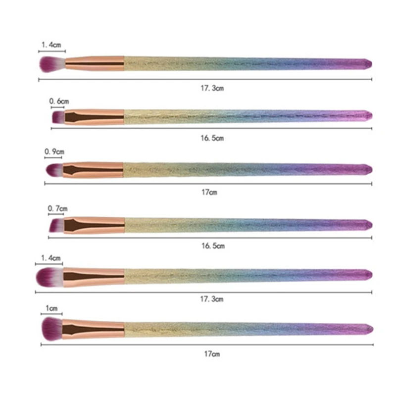 Кисти для макияжа 6 шт градиент тени век Кисть смешивания кисти бровей волокна