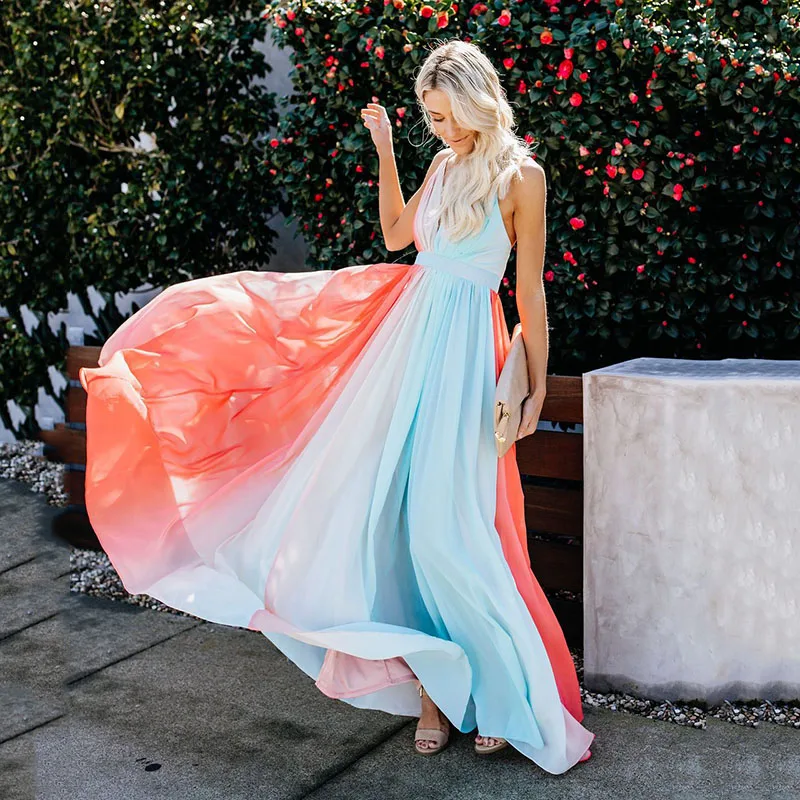 Новое праздничное платье на бретельках с принтом | Женская одежда