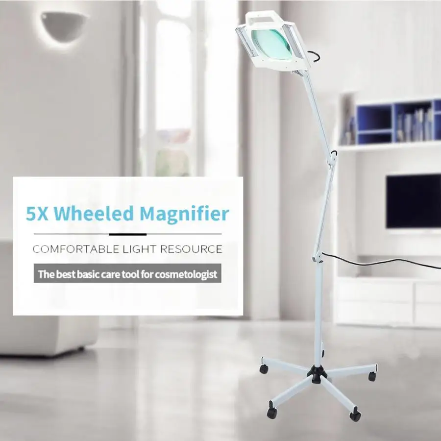 LED 5X освещенная Лупа световая стойка с лупой лампа красота увеличительное ЕС Plug