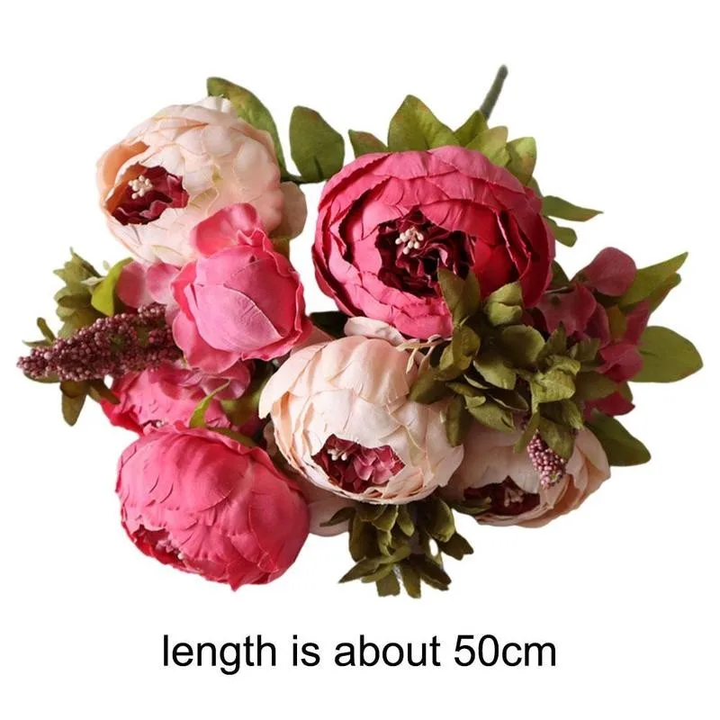 Искусственные осенние фетровые пионы 13 головок | Дом и сад