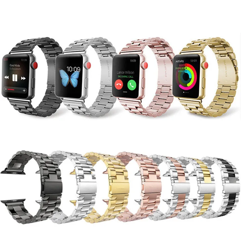 Ремешок из нержавеющей стали для Apple Watch 38/42/40/44 мм цветной сменный браслет часов