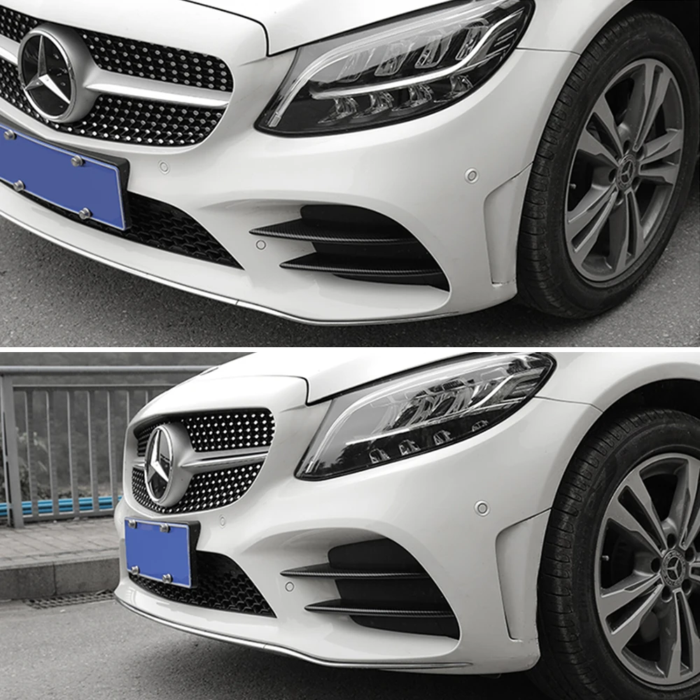 Автомобильная наклейка 4 шт./лот из углеродного волокна передний бампер решетка