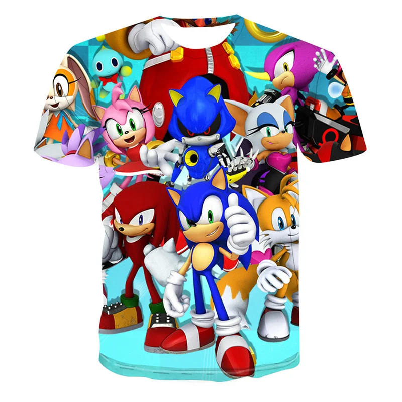 

2021 New Cartoon Anime Summer Fashion Trend Short Sleeve 3D Round Neck Top Shirt Men's/Women's T-shirt
