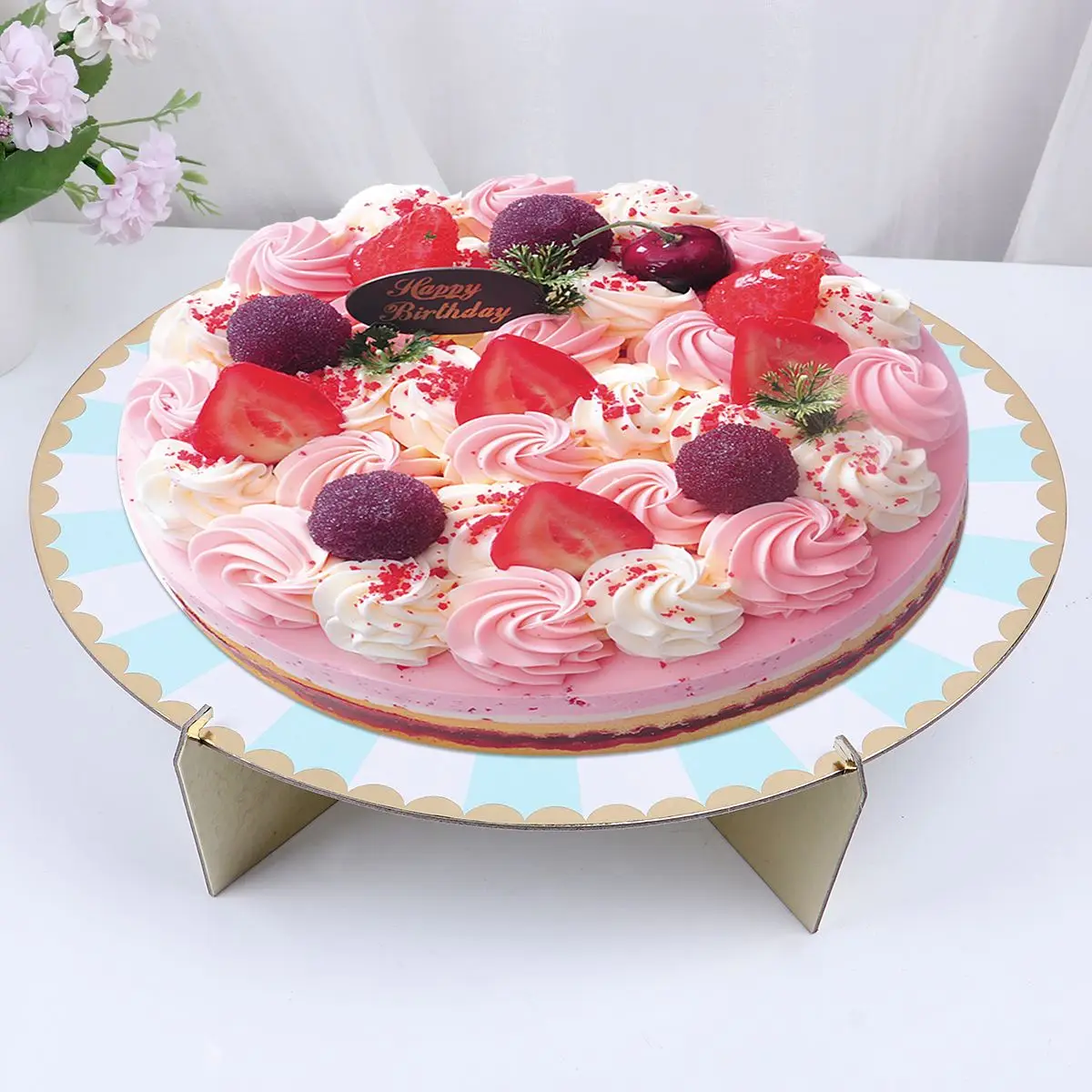 1 шт. подставка для торта с рисунком бумажный одноуровневый поднос закусок стойка