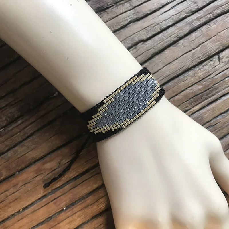MC-B0044A Rttooas, Модный женский браслет, 3 звезды, Pulseras Mujer,, браслеты, CZ ювелирное изделие, кисточка, ручная работа, тканая повязка на руку - Окраска металла: MC-B0044A