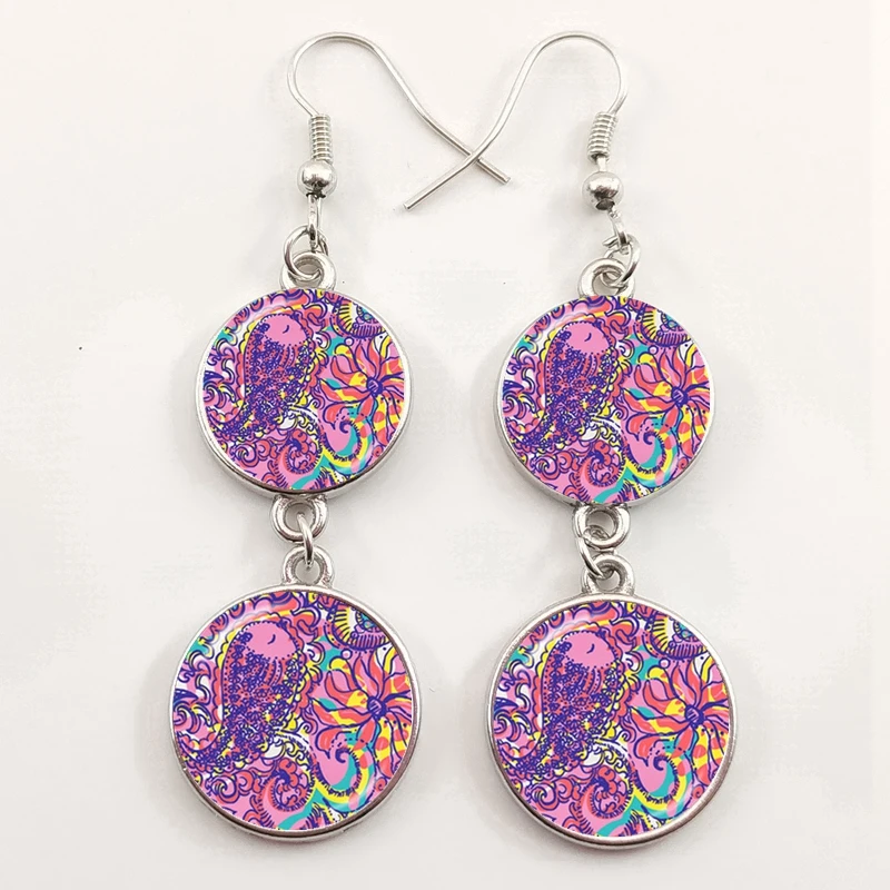 Очаровательные голубые серьги в виде лилии розовые цветочные на заказ