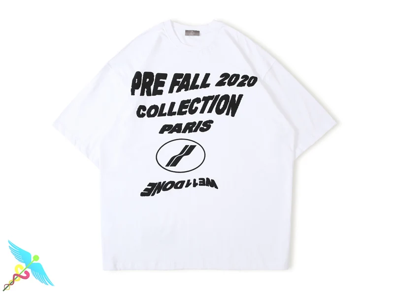 

WELLDONE T Shirts Men Women Fashion Letter Logo Print Oversize Cotton We11done O-Neck Tee Shirt Casual Streetwear Harajuku