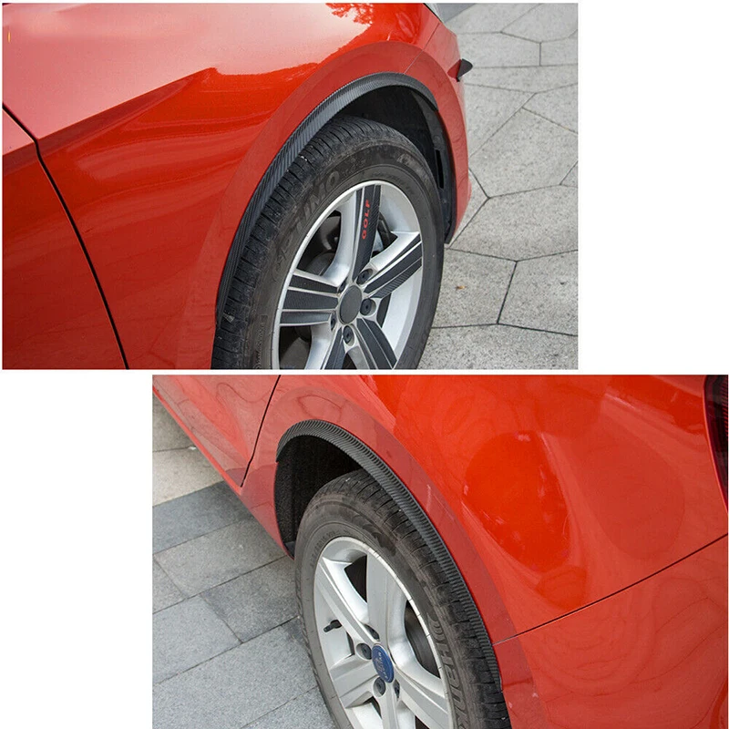 4 шт. углеродного волокна арки колеса для бровей отделка губы полосы Fender Flare