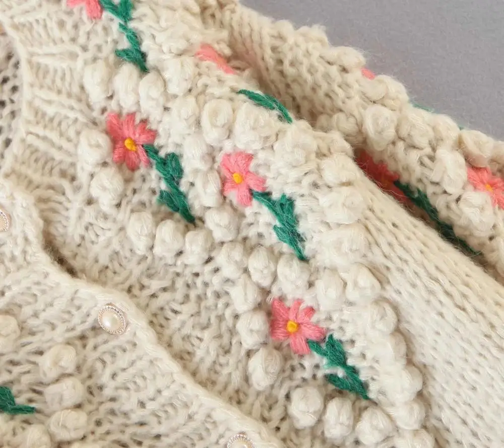 

Cardigan Sweaters For Women 2020 Autumn New Exquisite Handmade Sweater Elegant Fashion O Neck Loose Oversized Jumper Female