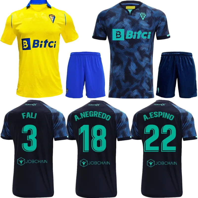 

Cadiz FALI Kids Soccer Jerseys 2021 22 Cádiz Home Away Camisa De Futebol A.ESPINO A.NEGREDO SAMUEL SOBRINOFootball Shirt Kit