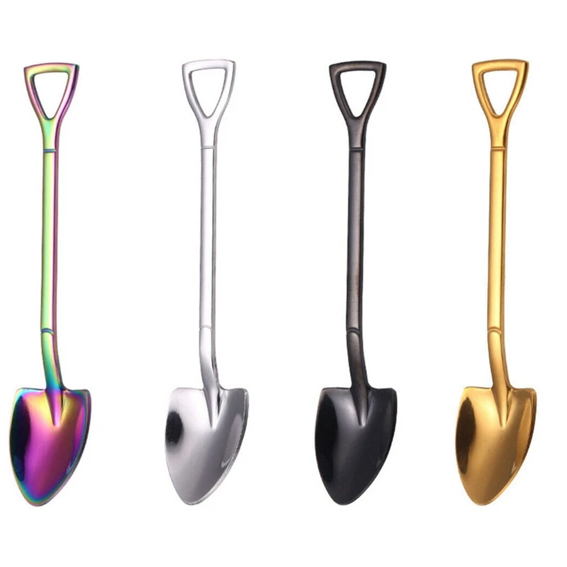 

5 Pcs Tea Spoon stainless Steel Cake Fruit Spoons For Dessert Small Coffee Scoop Gold Dessert Tools for Snack Dinnerware