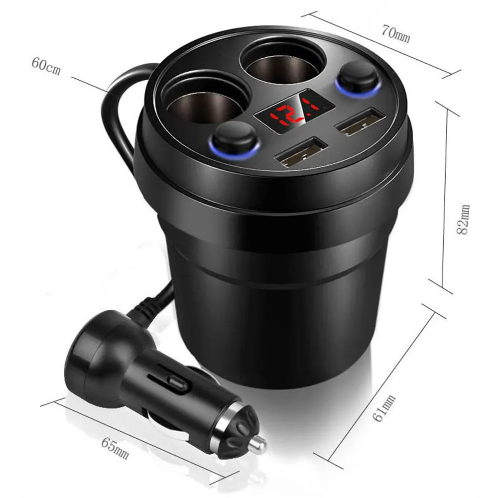 3.1A Dual USB Автомобильное Зарядное устройство многофункциональное Дисплей