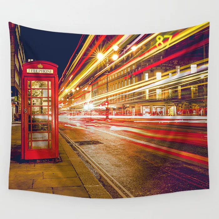 

Yaapeet 1pc City Wall Tapestry Polyester Car Wall Hanging Fashion Buliding Home Decor Modern Street View Hanging Tapestry
