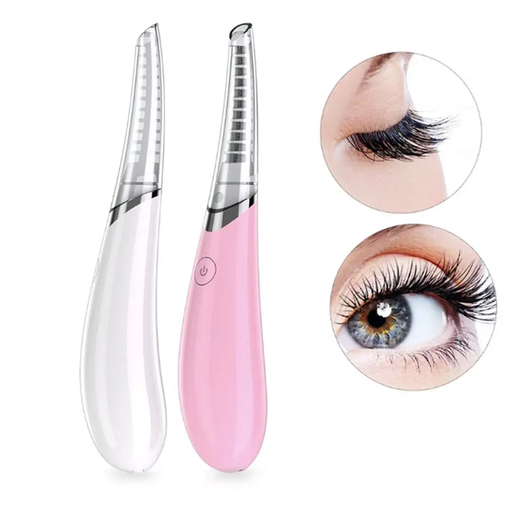 

White 10 Seconds Eyelash Curling Eyelash Curler Fashion Electric Eyelash Appointment Mini Lasting Pink