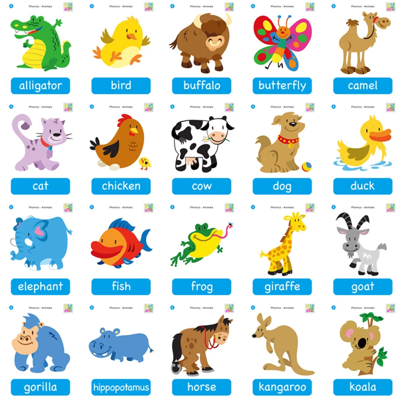 38 шт. Монтессори Детские обучающие игрушки животные английское слово карточка