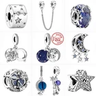 Подвеска в виде астронавта из серебра 925 пробы, с блестящими звездами