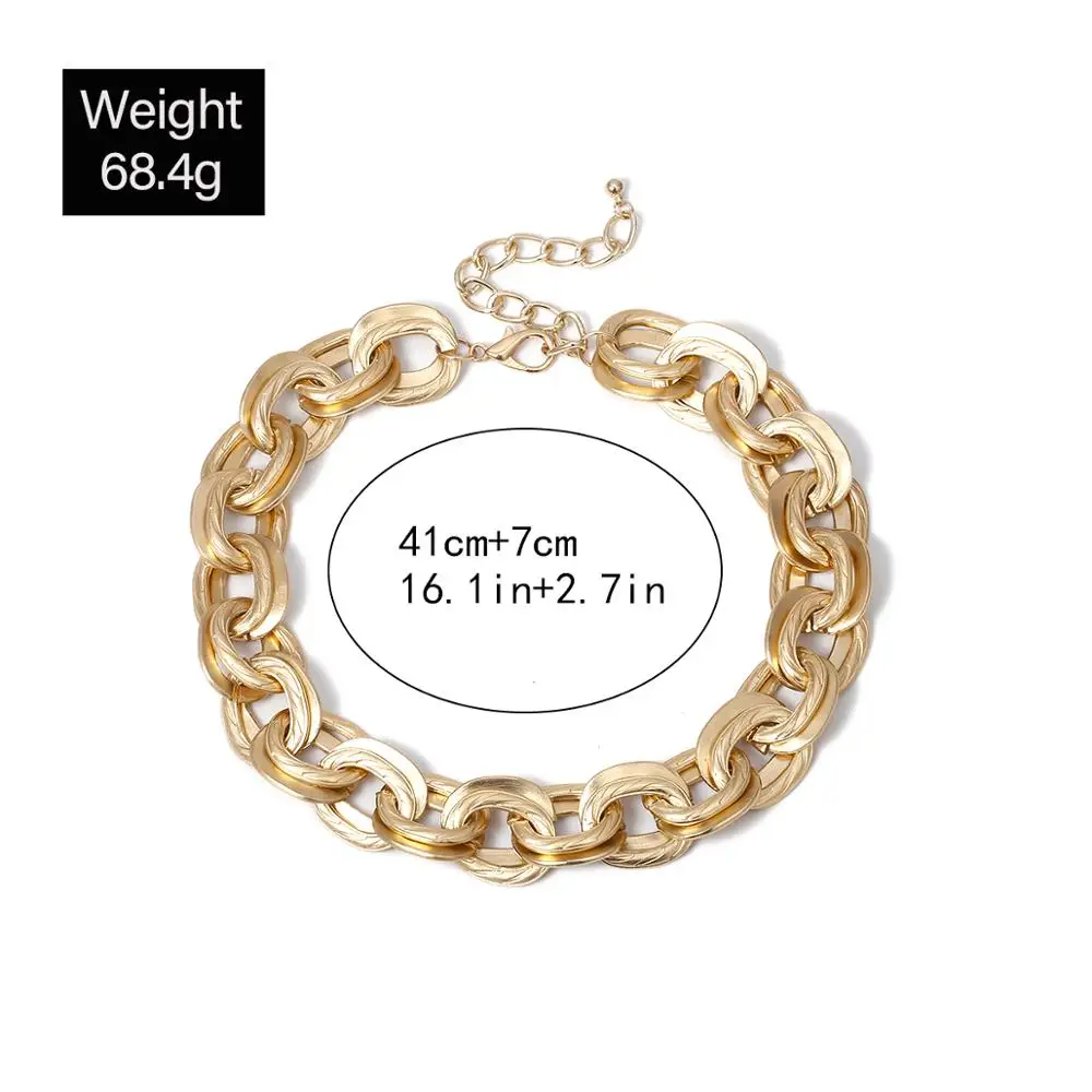 

PuRui Trendy Chain Choker Necklace Statement Big Chain Necklace for Women Female Designer Collar Hip Hop Fashion Jewelry