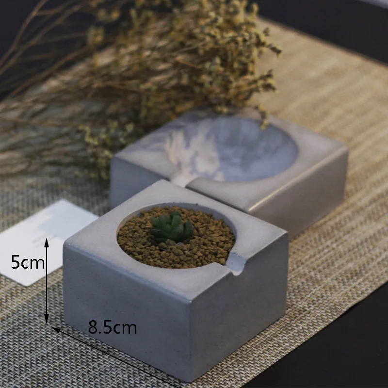 8.5x5cm Квадратная бетонная пепельница силиконовая форма для украшения гостиной цементная форма для пепельницы - Цвет: 8.5x5cm