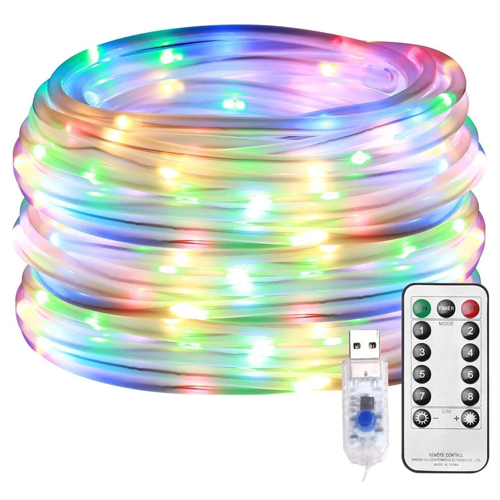 

Outdoor LED String Lights Waterproof USB Rechargeable Fairy Lights with 8 Modes Remote Control For Christmas Lawn Garden Wedding